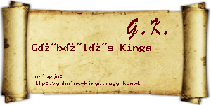 Göbölös Kinga névjegykártya